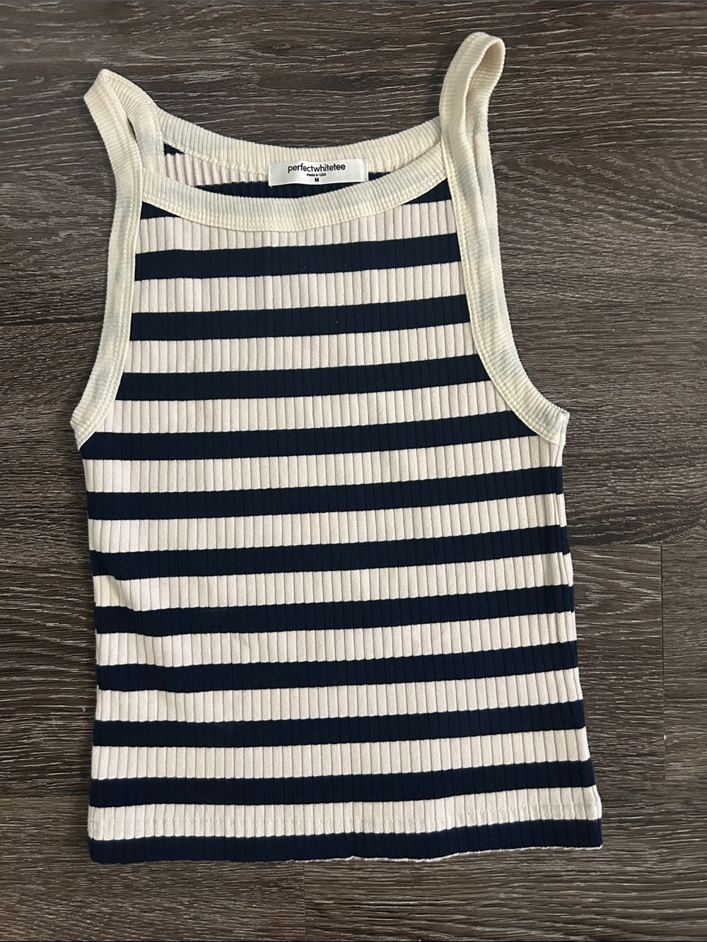 Perfectwhitetee Striped Stretch Ribbed Tank